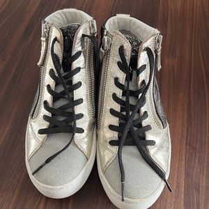 Leather hi top zip Crime London sneakers